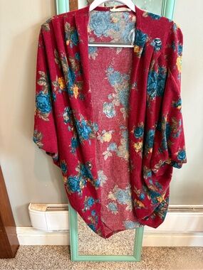 audrey Multicolor Floral Knit Cardigan - Red, Blue, Yellow